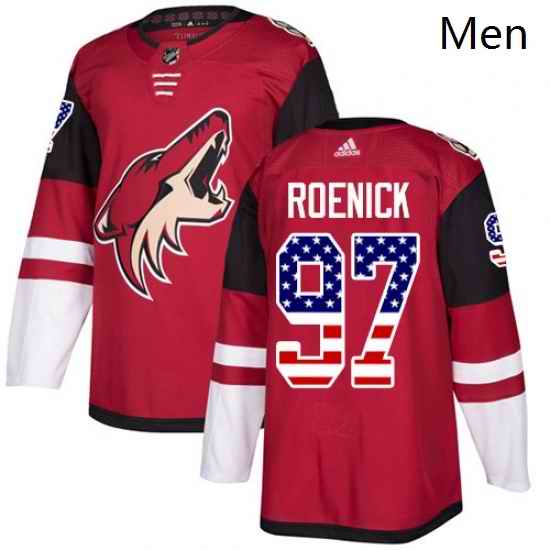 Mens Adidas Arizona Coyotes 97 Jeremy Roenick Authentic Red USA Flag Fashion NHL Jersey